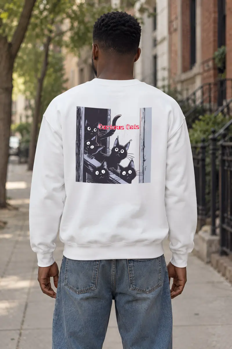 "Curious Cats" Heavy Blend Unisex Crewneck Sweatshirt
