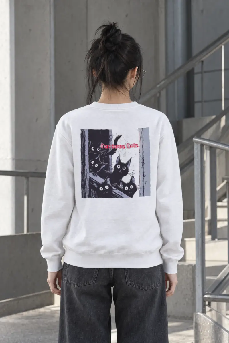 "Curious Cats" Heavy Blend Unisex Crewneck Sweatshirt