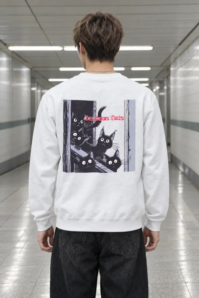 "Curious Cats" Heavy Blend Unisex Crewneck Sweatshirt