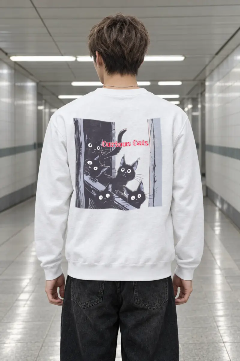 "Curious Cats" Heavy Blend Unisex Crewneck Sweatshirt