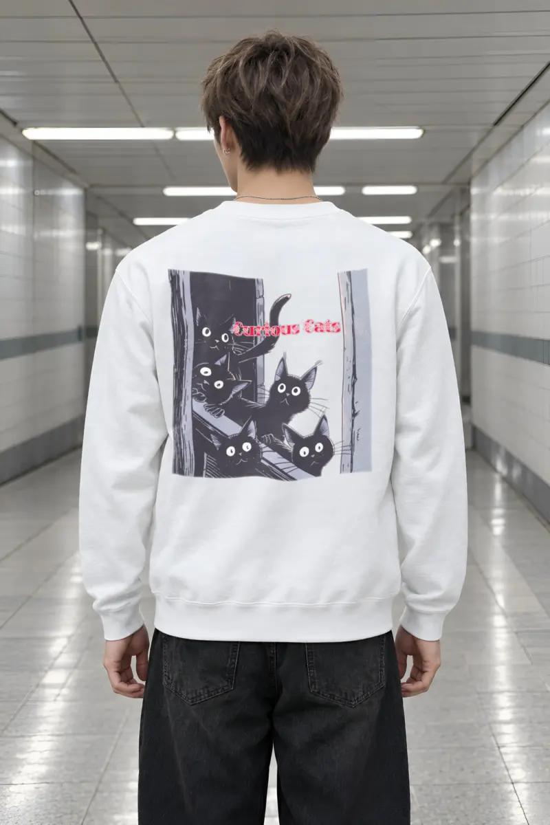 "Curious Cats" Heavy Blend Unisex Crewneck Sweatshirt