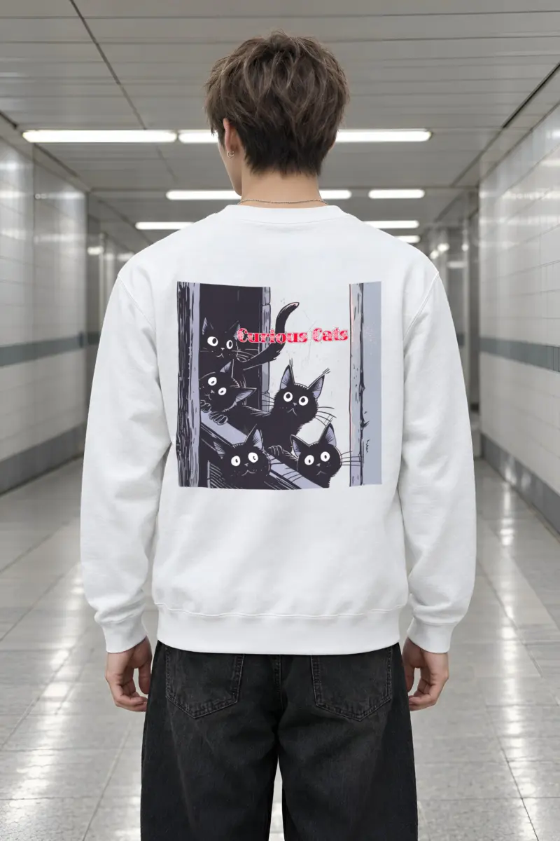 "Curious Cats" Heavy Blend Unisex Crewneck Sweatshirt