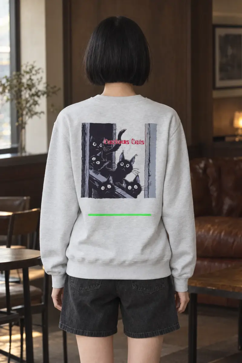 "Curious Cats" Heavy Blend Unisex Crewneck Sweatshirt | Gildan 18000