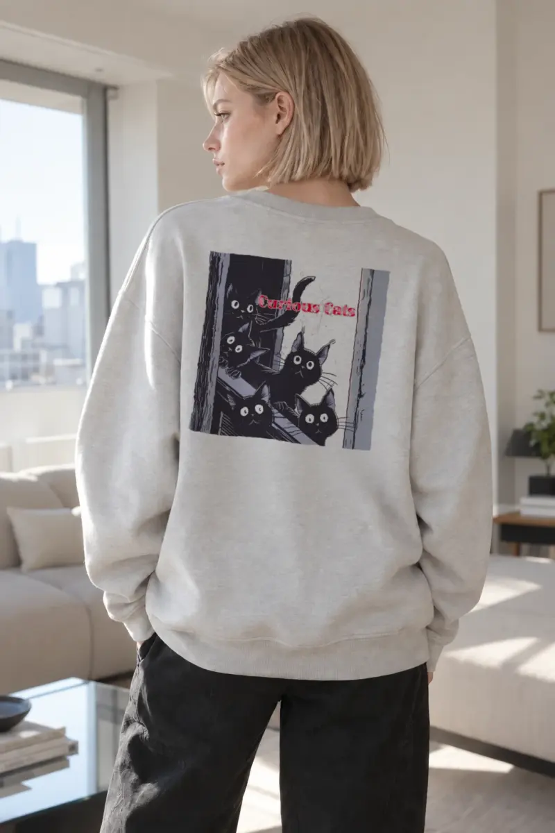 "Curious Cats" Heavy Blend Unisex Crewneck Sweatshirt | Gildan 18000
