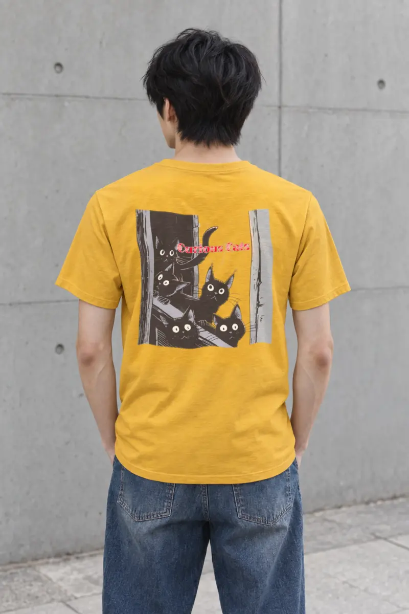 "Curious Cats" Heavyweight Unisex Crewneck T-shirt