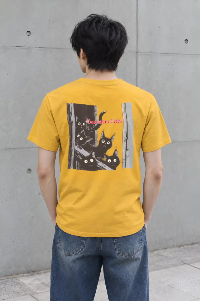 "Curious Cats" Heavyweight Unisex Crewneck T-shirt