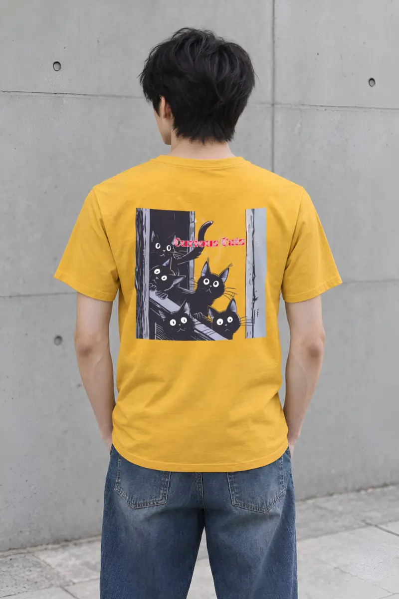 "Curious Cats" Heavyweight Unisex Crewneck T-shirt