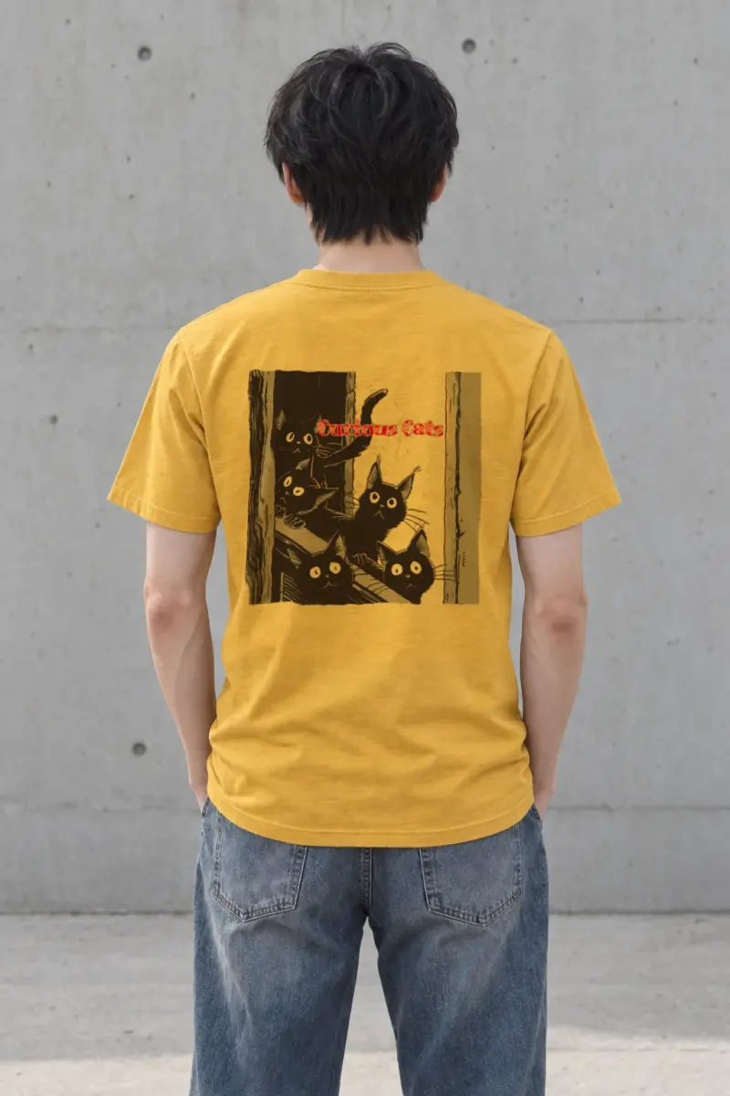 "Curious Cats" Heavyweight Unisex Crewneck T-shirt