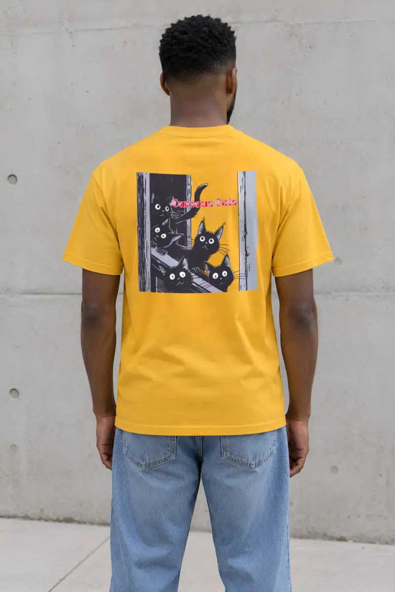 "Curious Cats" Heavyweight Unisex Crewneck T-shirt