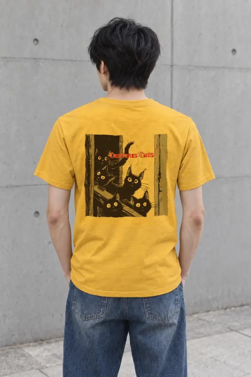 "Curious Cats" Heavyweight Unisex Crewneck T-shirt