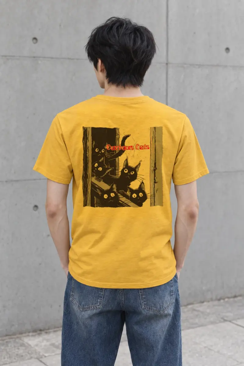 "Curious Cats" Heavyweight Unisex Crewneck T-shirt