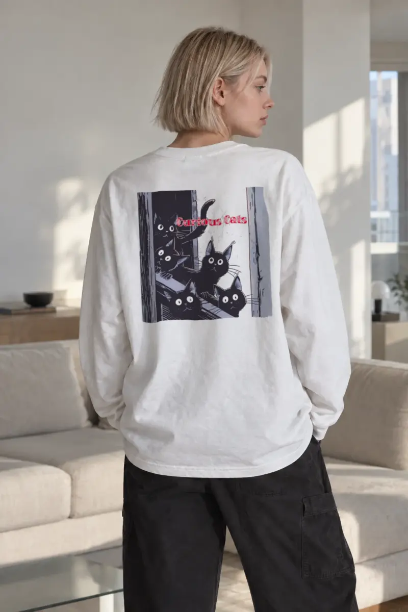 "Curious Cats" Unisex Longsleeve T-shirt | Gildan 2400