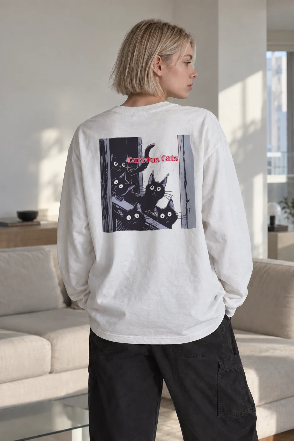 "Curious Cats" Unisex Longsleeve T-shirt | Gildan 2400