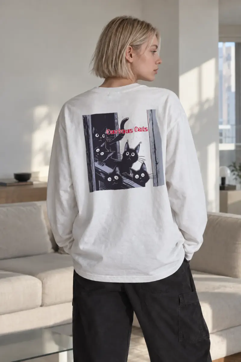 "Curious Cats" Unisex Longsleeve T-shirt | Gildan 2400