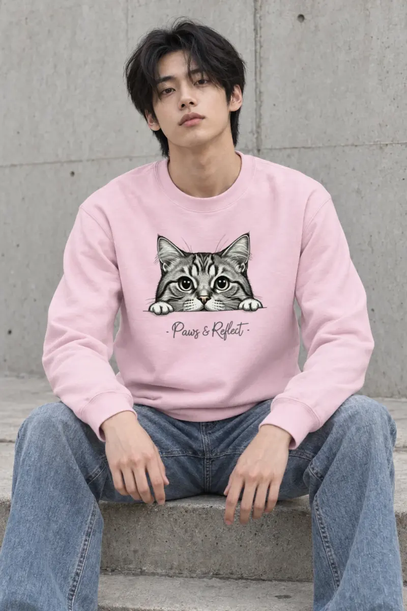 "Curious Tabby" Heavy Blend Unisex Crewneck Sweatshirt