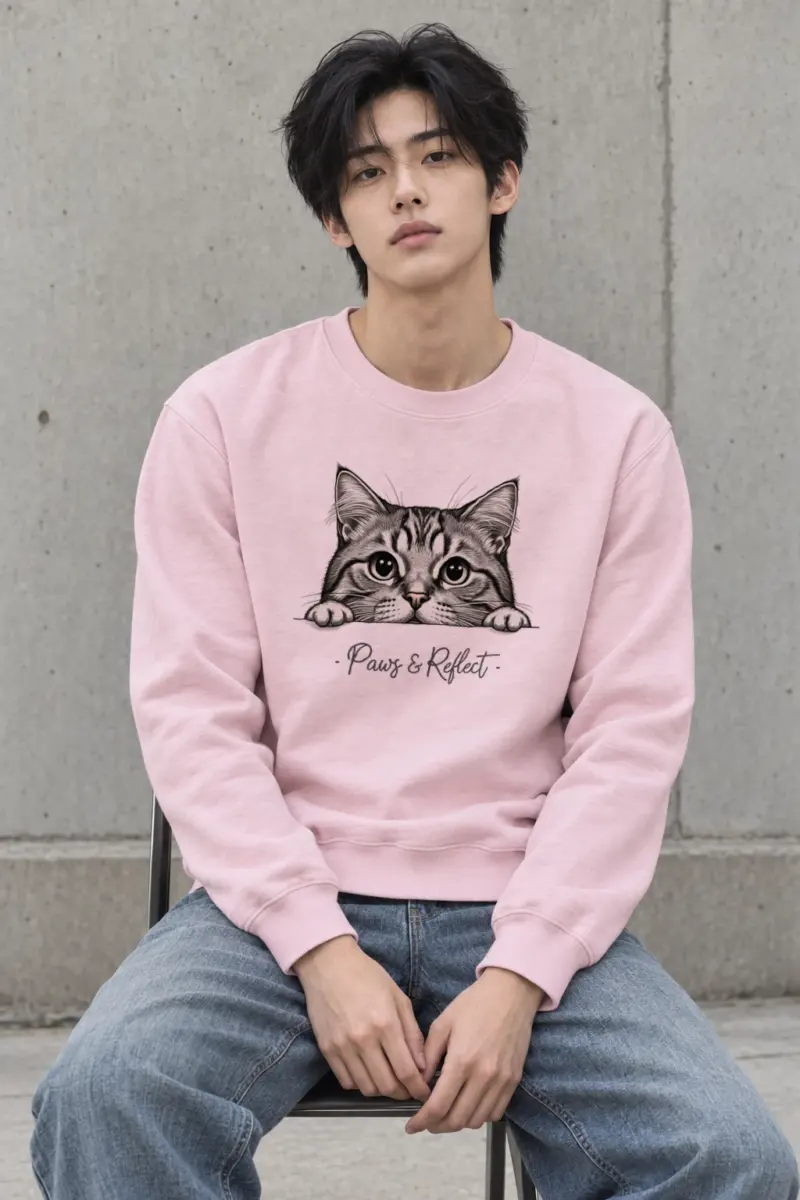 "Curious Tabby" Heavy Blend Unisex Crewneck Sweatshirt | Gildan 18000