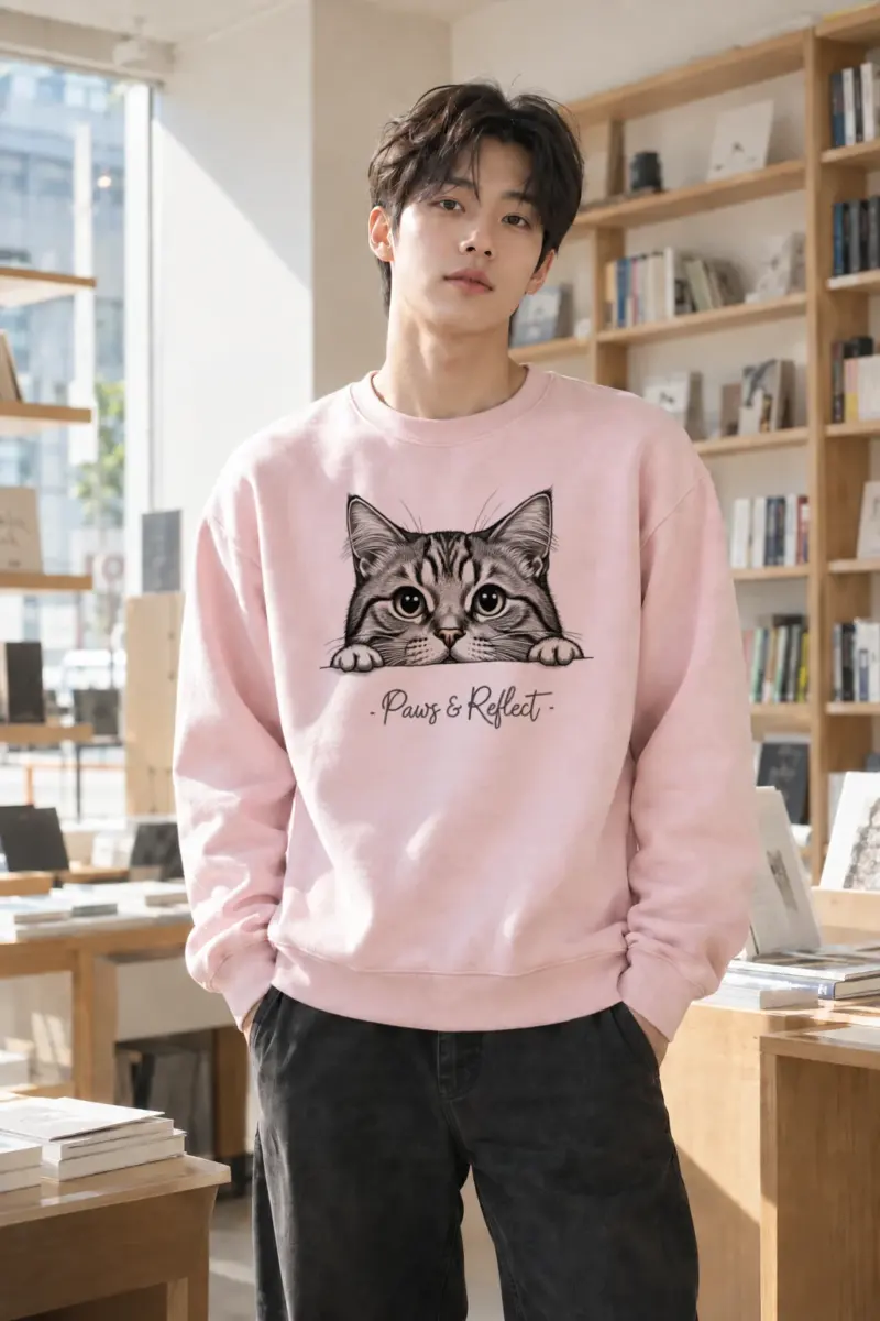 "Curious Tabby" Heavy Blend Unisex Crewneck Sweatshirt | Gildan 18000