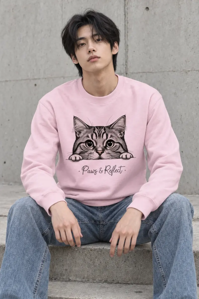 "Curious Tabby" Heavy Blend Unisex Crewneck Sweatshirt