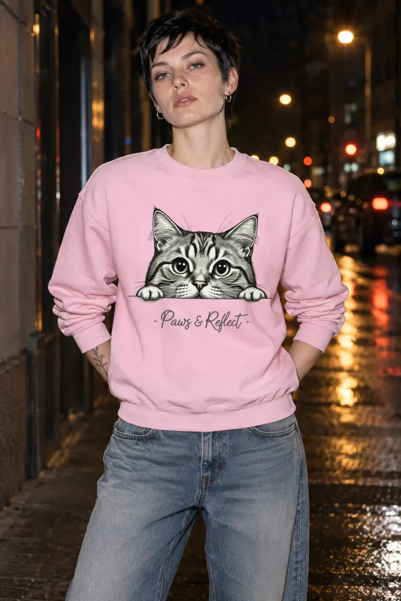 "Curious Tabby" Heavy Blend Unisex Crewneck Sweatshirt