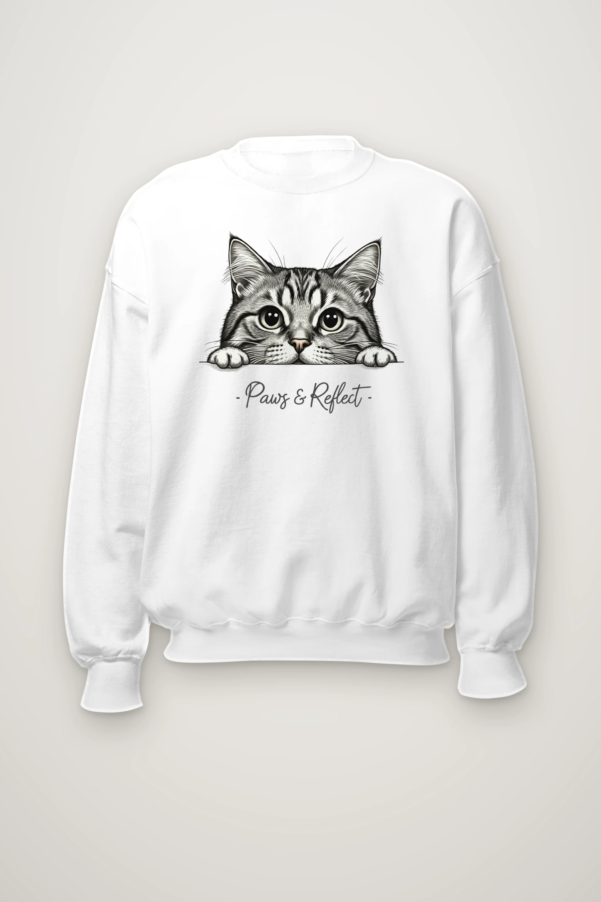 "Curious Tabby" Heavy Blend Unisex Crewneck Sweatshirt