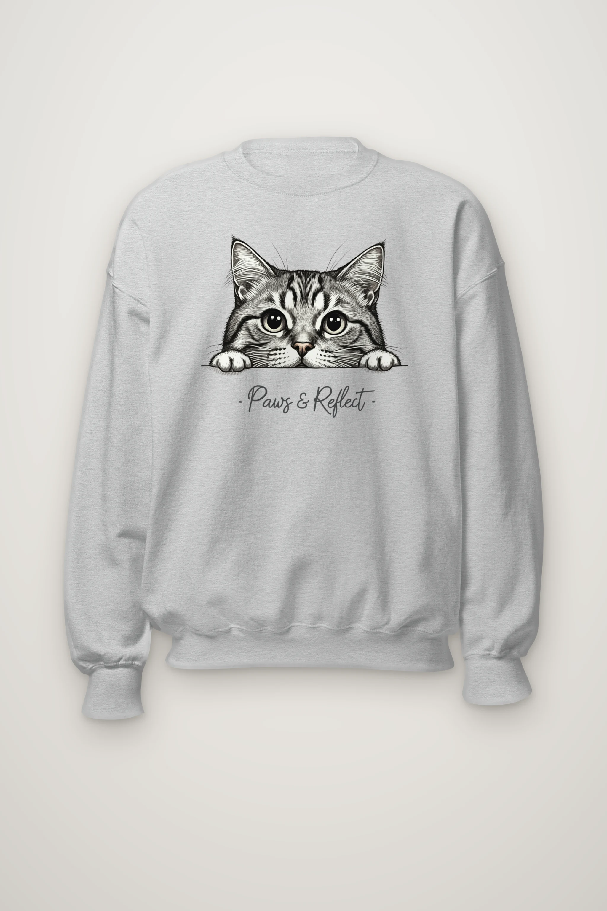 "Curious Tabby" Heavy Blend Unisex Crewneck Sweatshirt