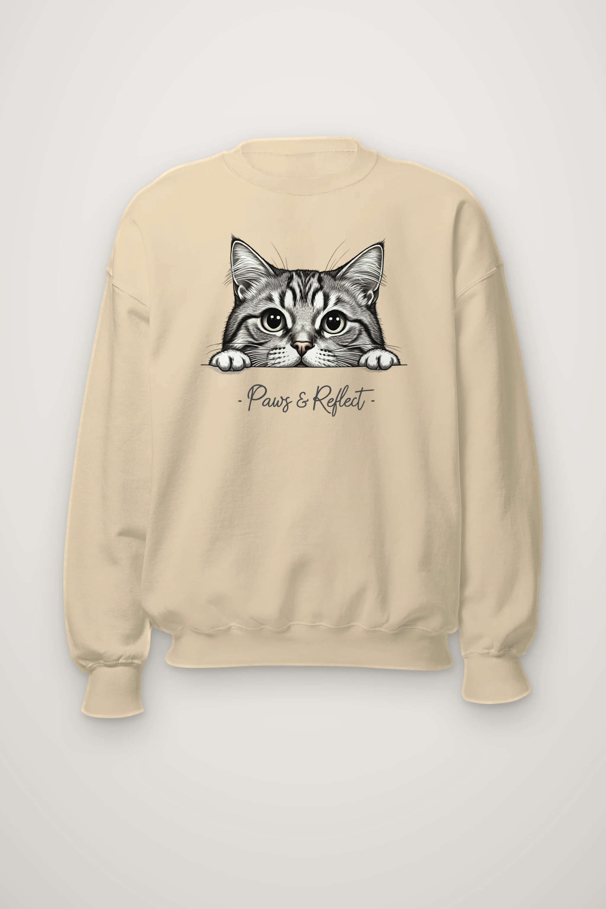 "Curious Tabby" Heavy Blend Unisex Crewneck Sweatshirt