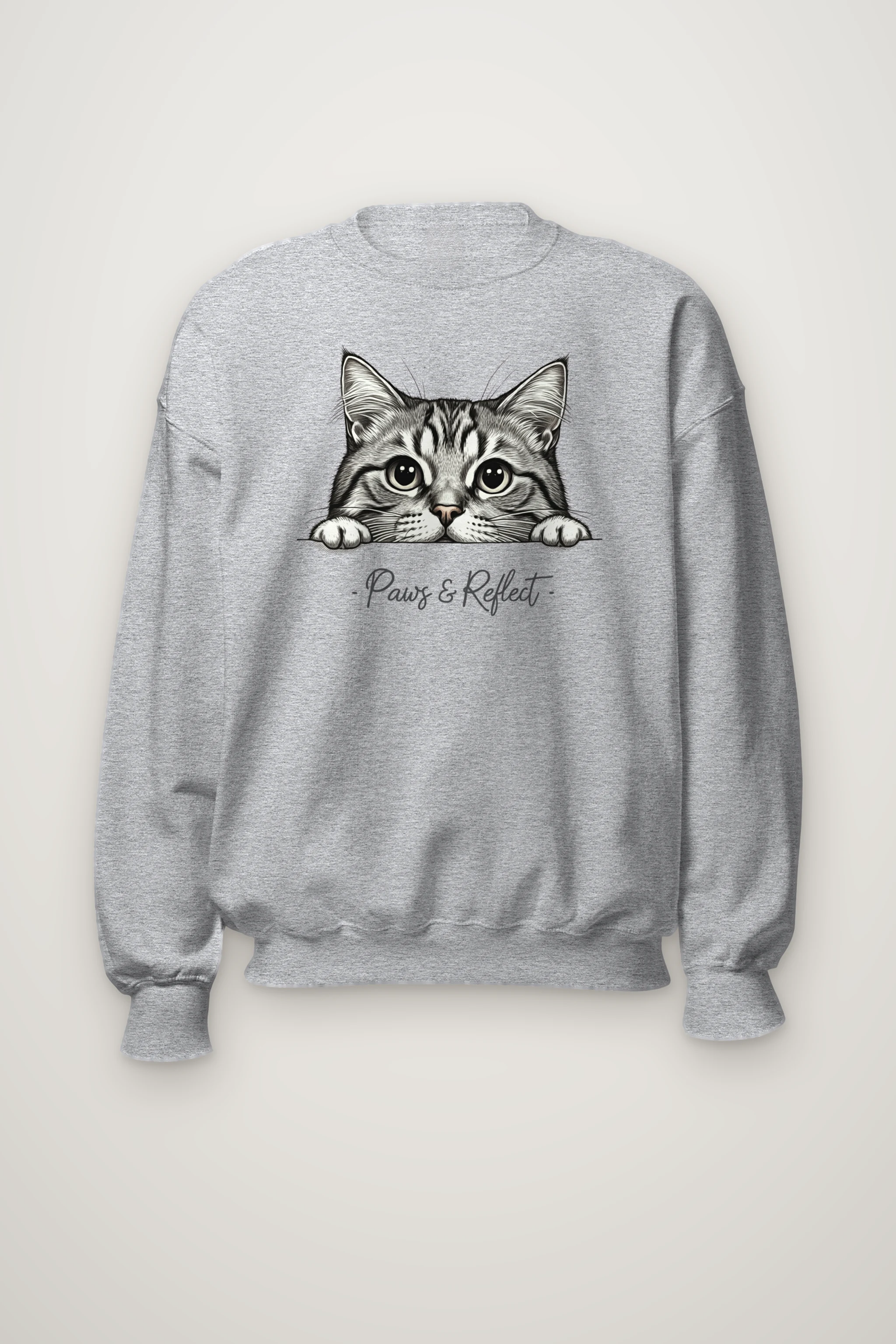 "Curious Tabby" Heavy Blend Unisex Crewneck Sweatshirt