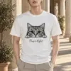 "Curious Tabby Peek" Heavyweight Unisex Crewneck T-shirt | Gildan 5000