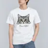 "Curious Tabby Peek" Heavyweight Unisex Crewneck T-shirt