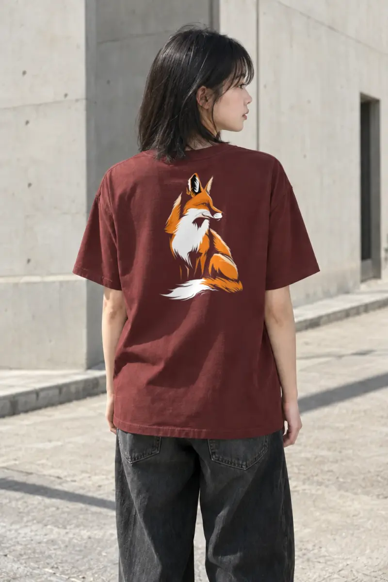 "Curled Fox" Heavyweight Unisex Crewneck T-shirt | Gildan 5000