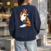 "Curled Fox Line Art" Heavy Blend Unisex Crewneck Sweatshirt | Gildan 18000