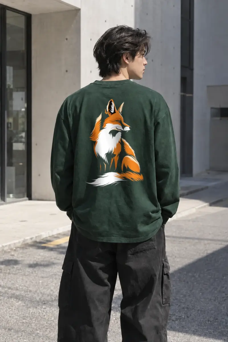 "Curled Fox" Unisex Longsleeve T-shirt | Gildan 2400
