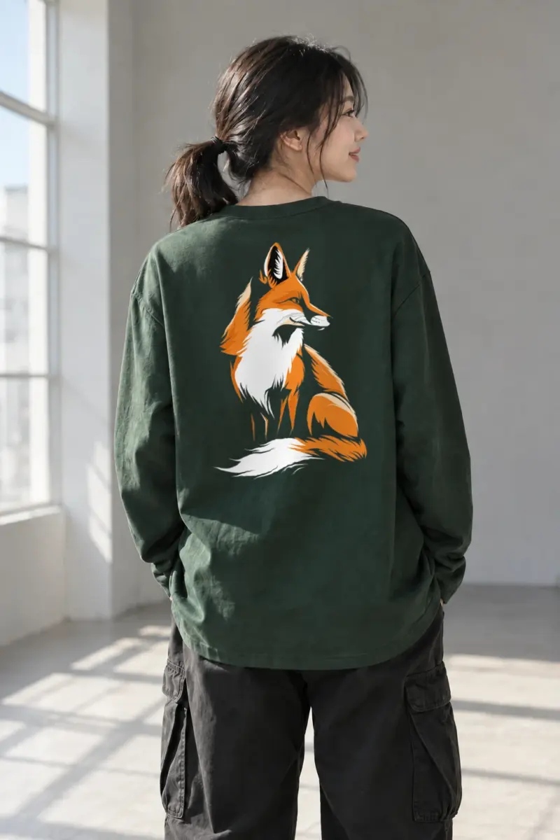 "Curled Fox" Unisex Longsleeve T-shirt | Gildan 2400