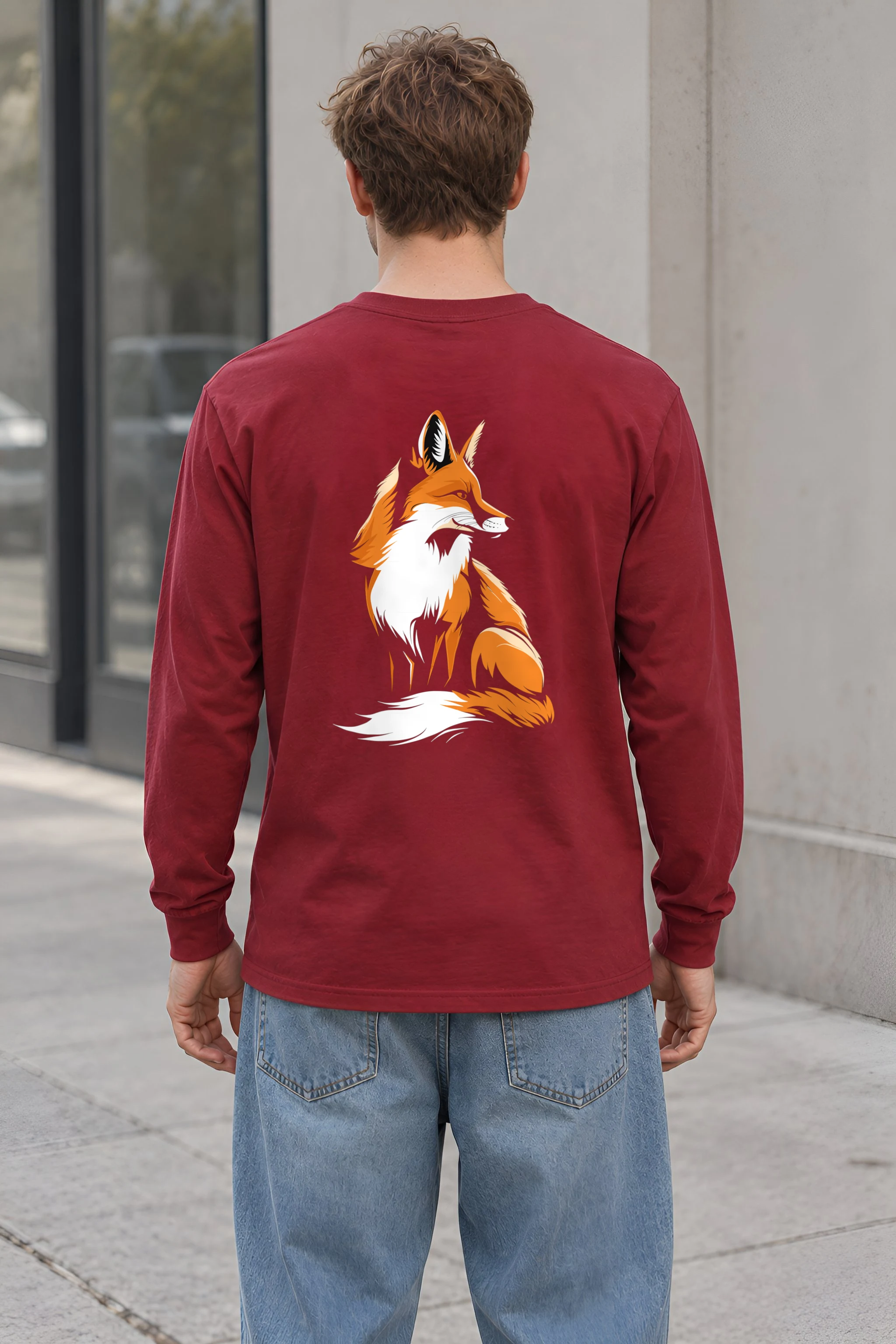 "Curled Fox" Unisex Longsleeve T-shirt