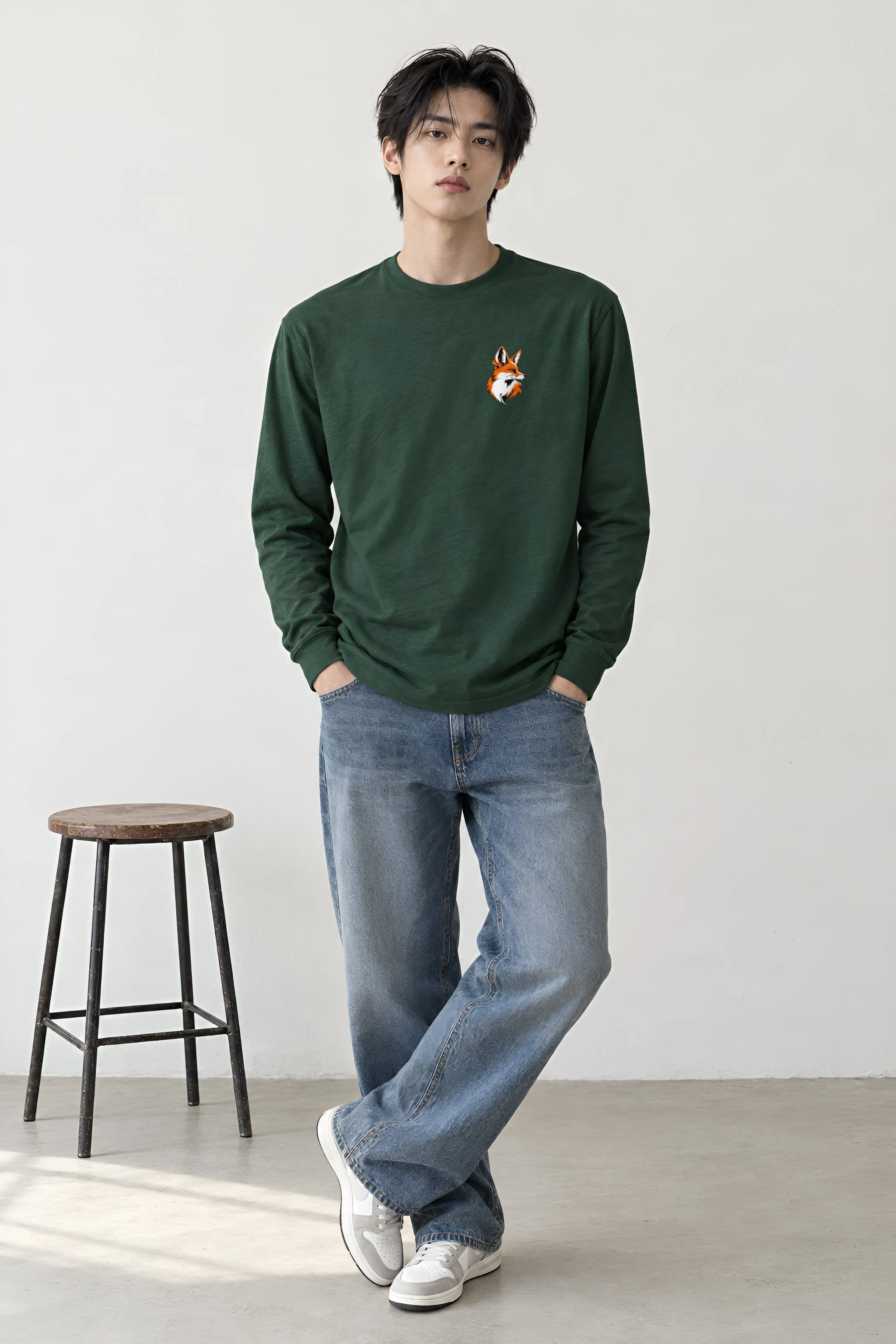 "Curled Fox" Unisex Longsleeve T-shirt
