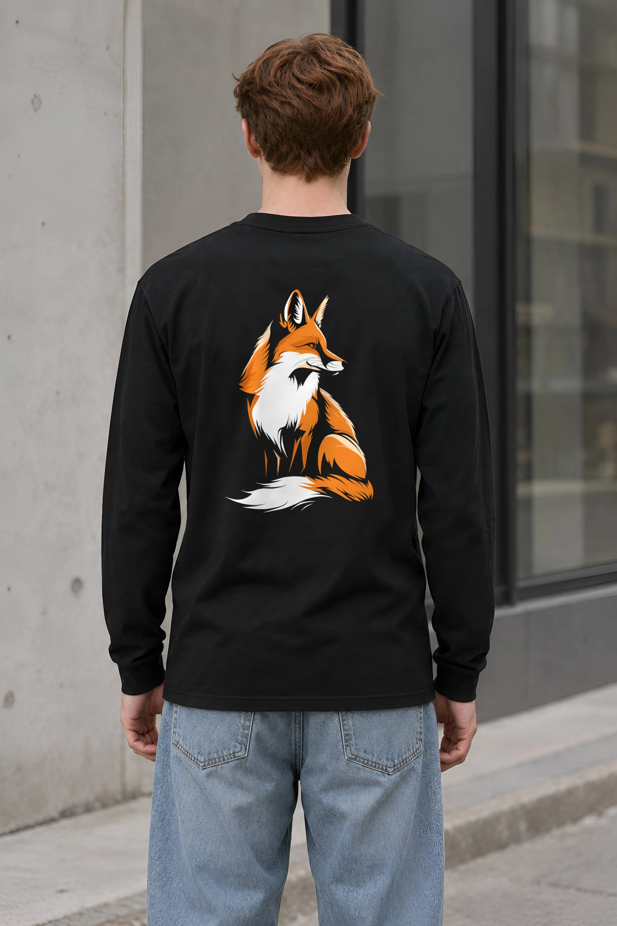 "Curled Fox" Unisex Longsleeve T-shirt
