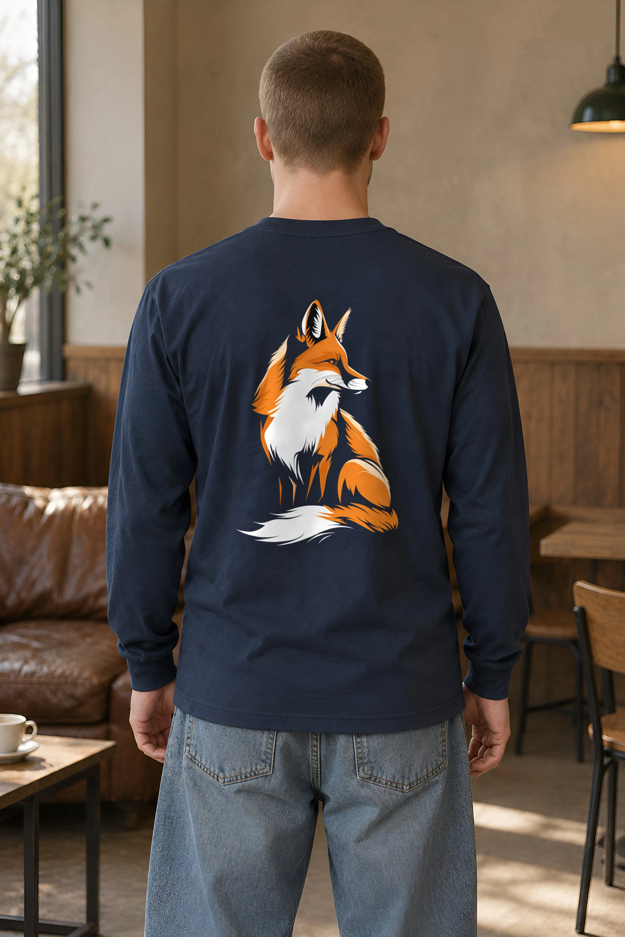 "Curled Fox" Unisex Longsleeve T-shirt