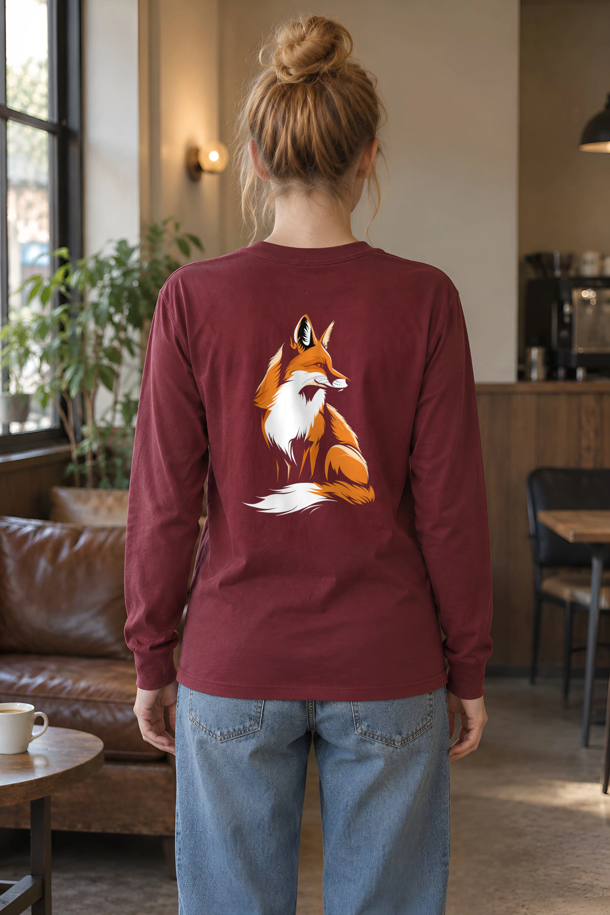 "Curled Fox" Unisex Longsleeve T-shirt