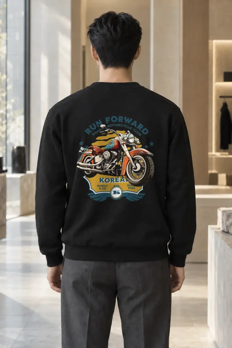 "Custom Garage Motorcycle" Heavy Blend Unisex Crewneck Sweatshirt | Gildan 18000