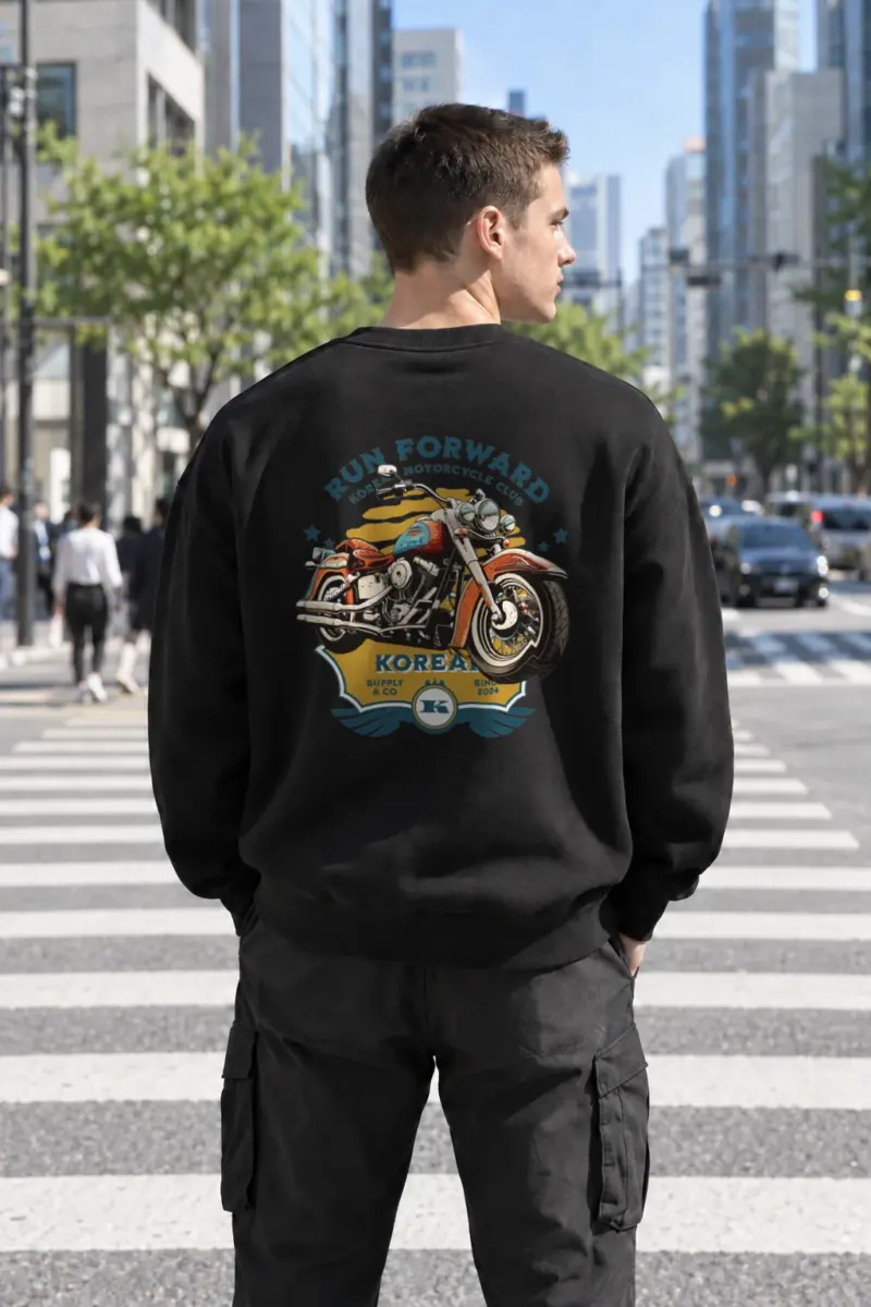 "Custom Garage Motorcycle" Heavy Blend Unisex Crewneck Sweatshirt | Gildan 18000