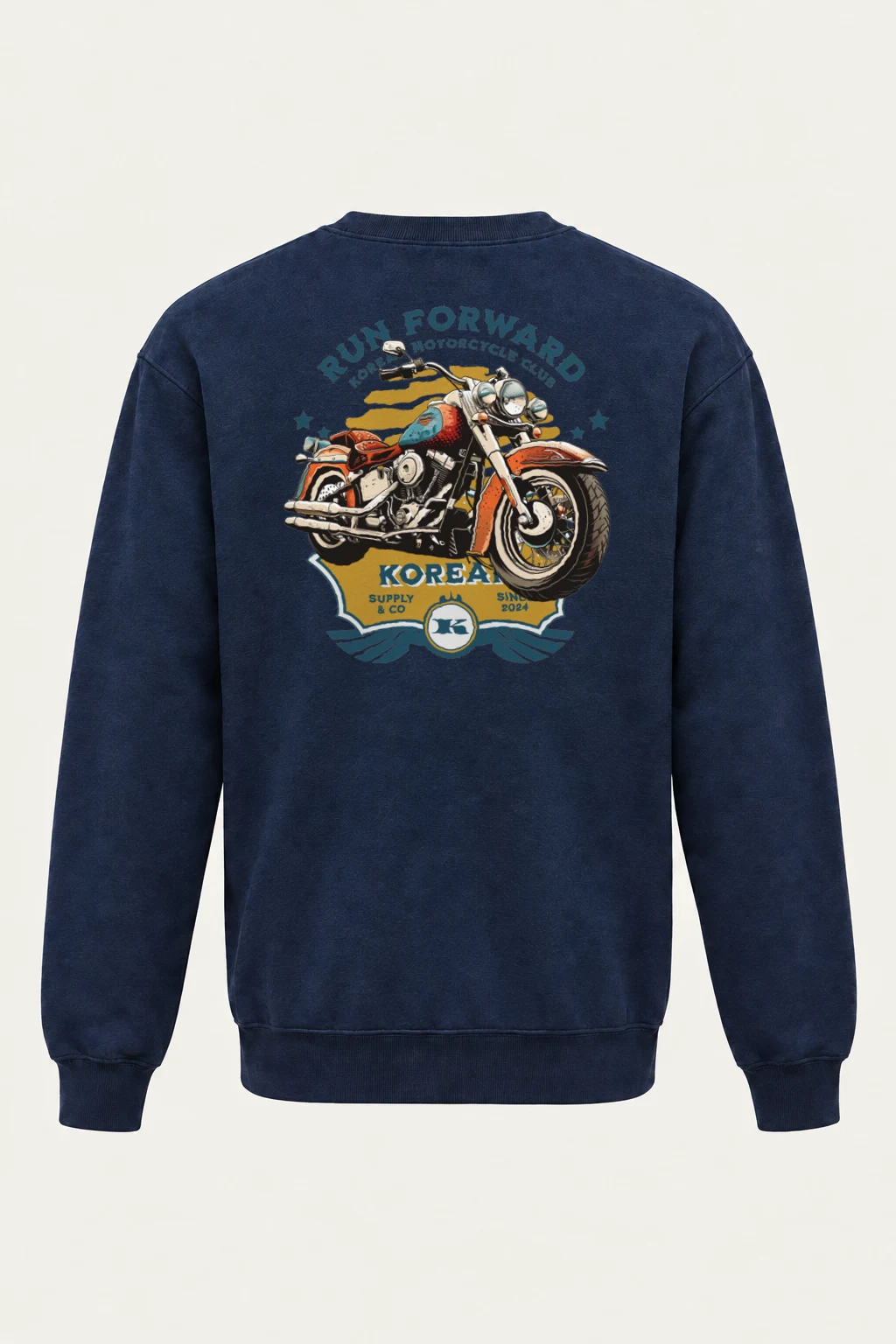 "Custom Garage Motorcycle" Heavy Blend Unisex Crewneck Sweatshirt | Gildan 18000