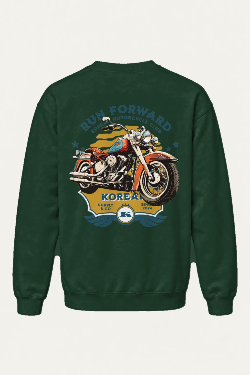 "Custom Garage Motorcycle" Heavy Blend Unisex Crewneck Sweatshirt | Gildan 18000