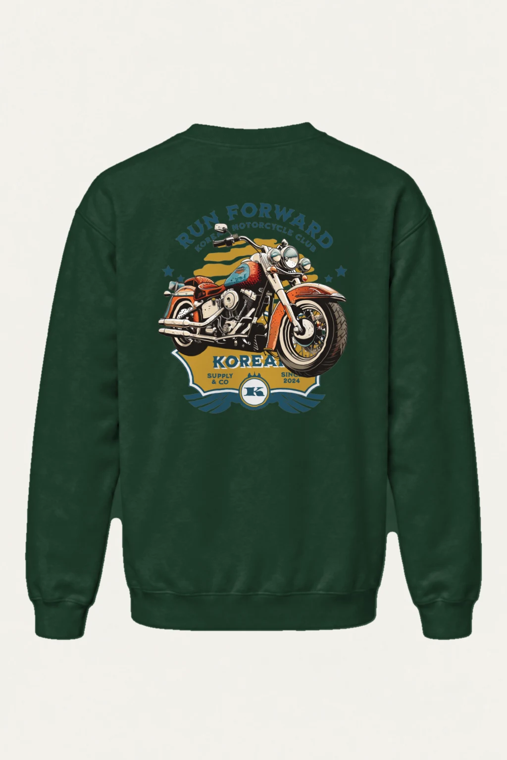"Custom Garage Motorcycle" Heavy Blend Unisex Crewneck Sweatshirt | Gildan 18000