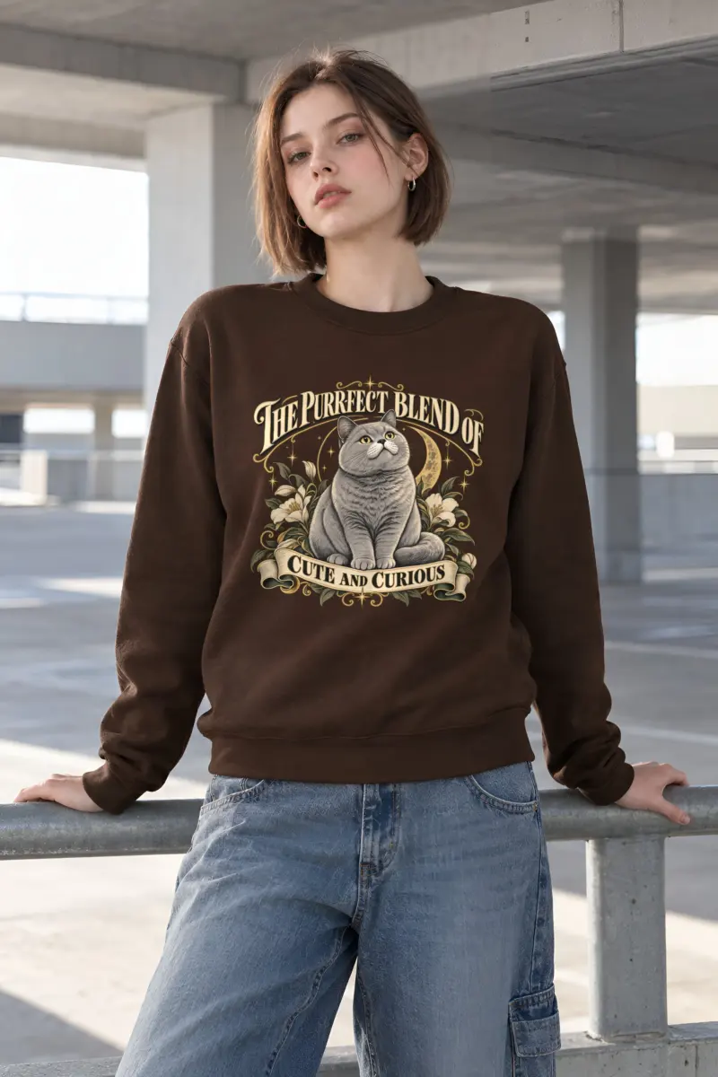 "Cute And Curious" Heavy Blend Unisex Crewneck Sweatshirt