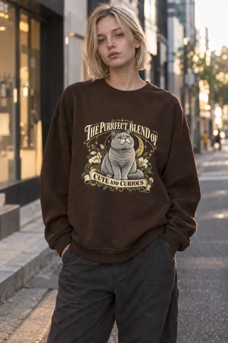 "Cute And Curious" Heavy Blend Unisex Crewneck Sweatshirt | Gildan 18000