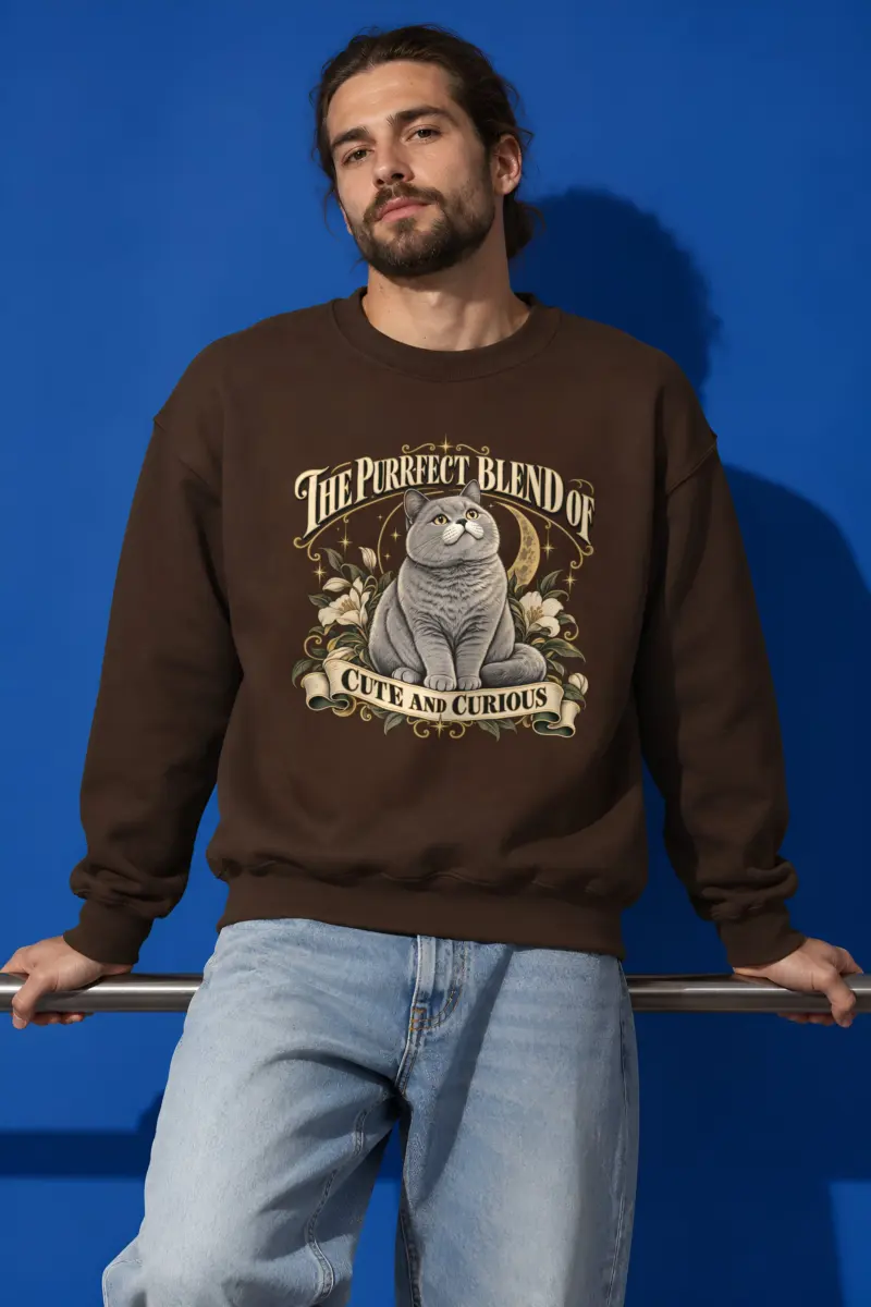 "Cute And Curious" Heavy Blend Unisex Crewneck Sweatshirt