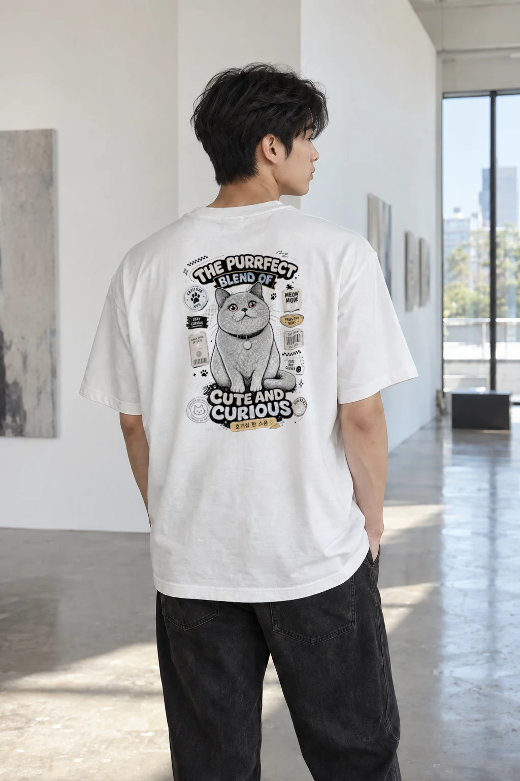 "Cute And Curious" Heavyweight Unisex Crewneck T-shirt | Gildan 5000
