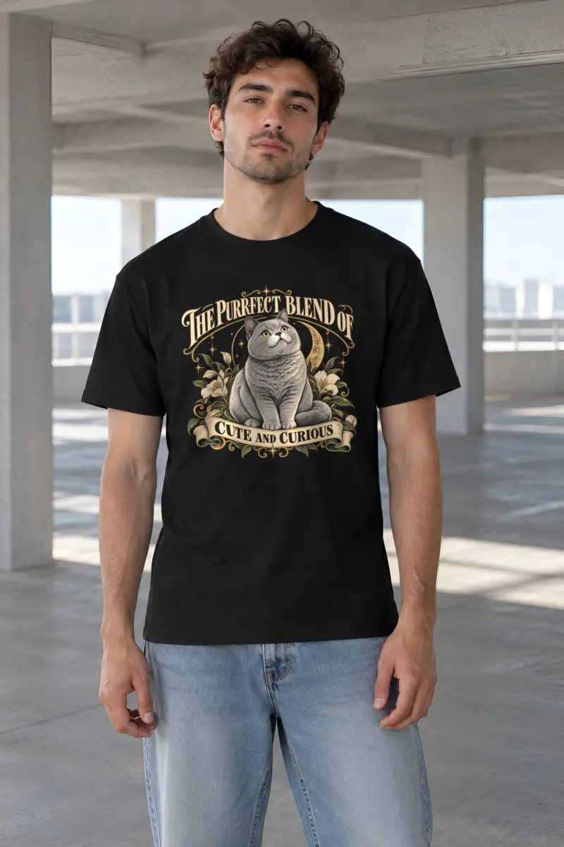 "Cute And Curious" Heavyweight Unisex Crewneck T-shirt