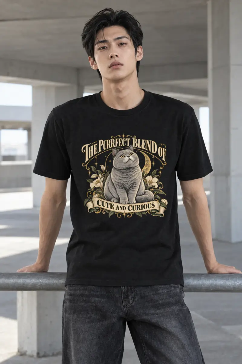 "Cute And Curious" Heavyweight Unisex Crewneck T-shirt