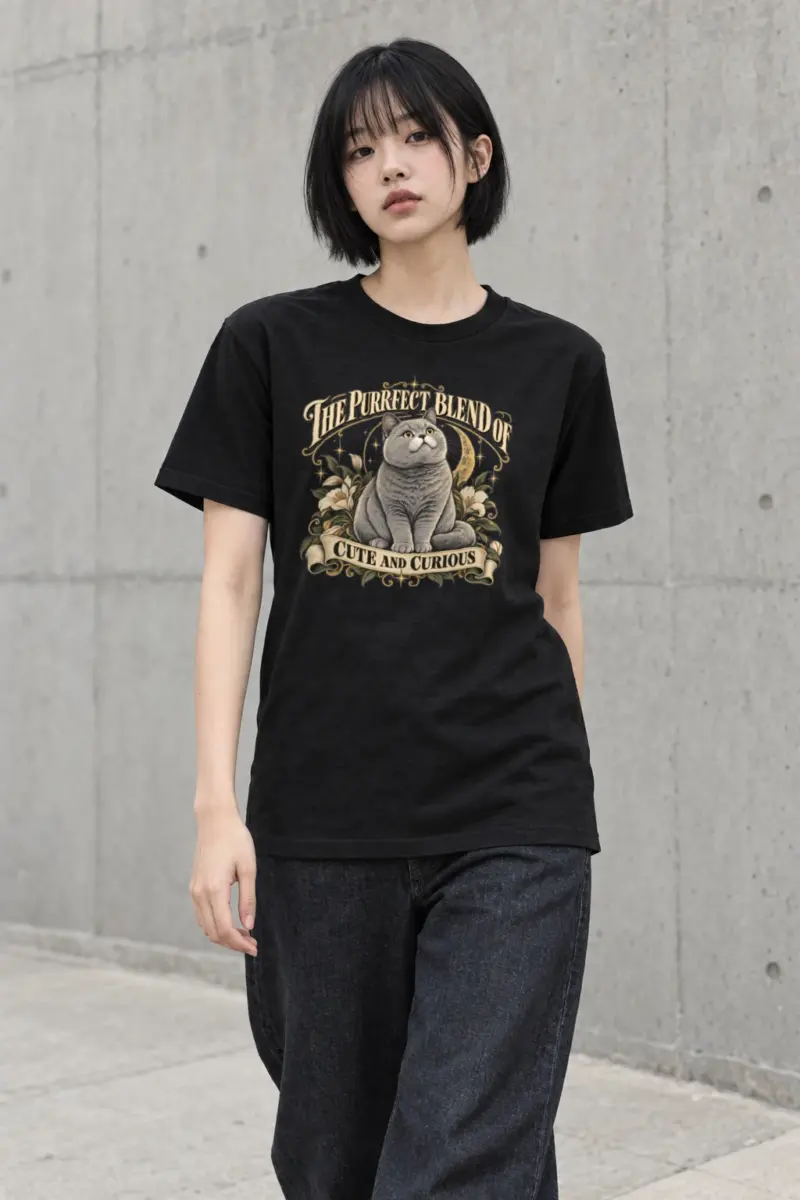"Cute And Curious" Heavyweight Unisex Crewneck T-shirt | Gildan 5000